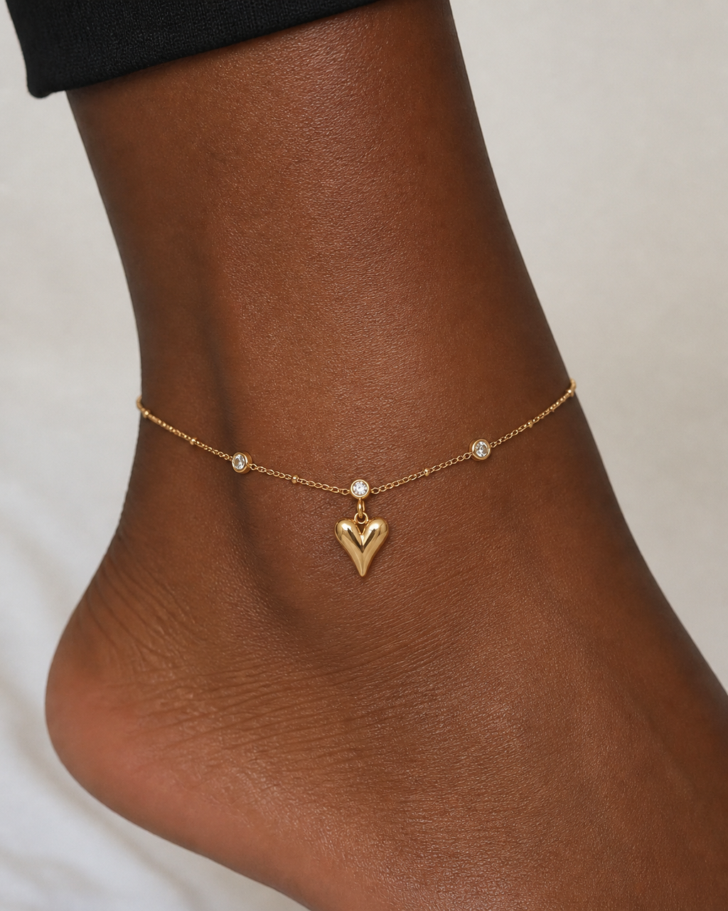 Dainty Heart Chain Anklet