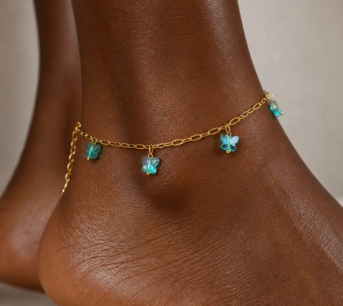 Florescent Butterfly Anklet