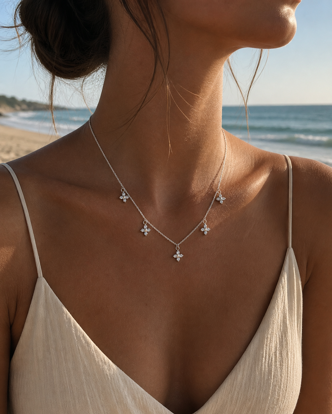 Floral Dangle Necklace