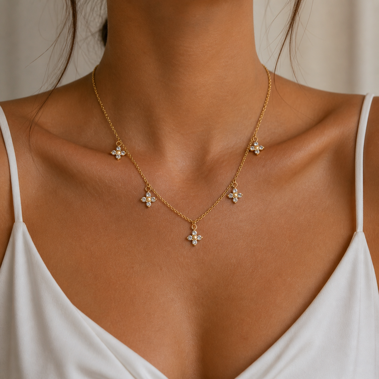 Floral Dangle Necklace