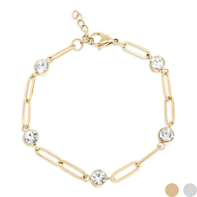 Diamond Paperclip Bracelet