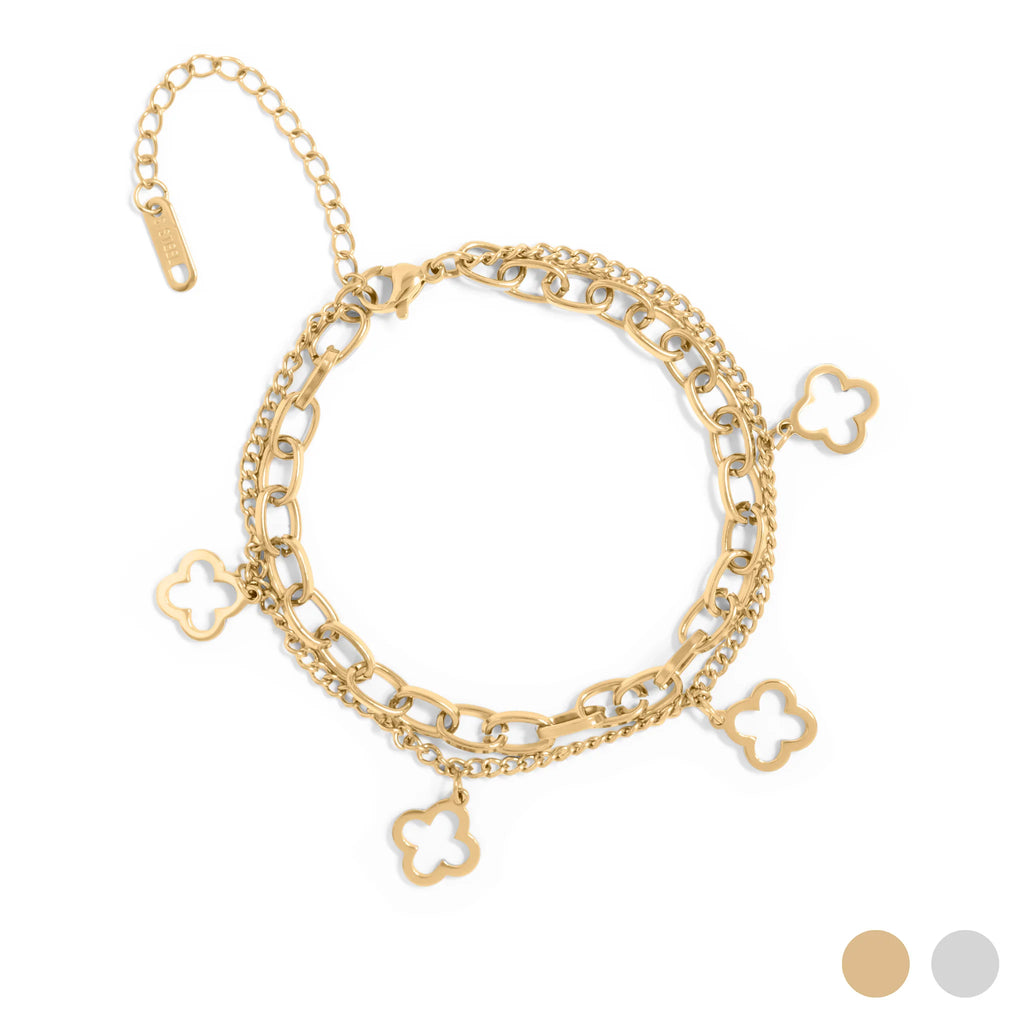 Layered Lucky Clover Bracelet