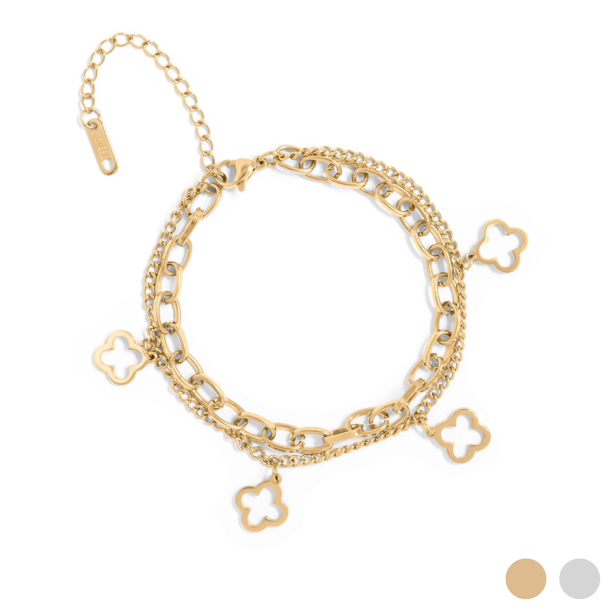 Layered Lucky Clover Bracelet