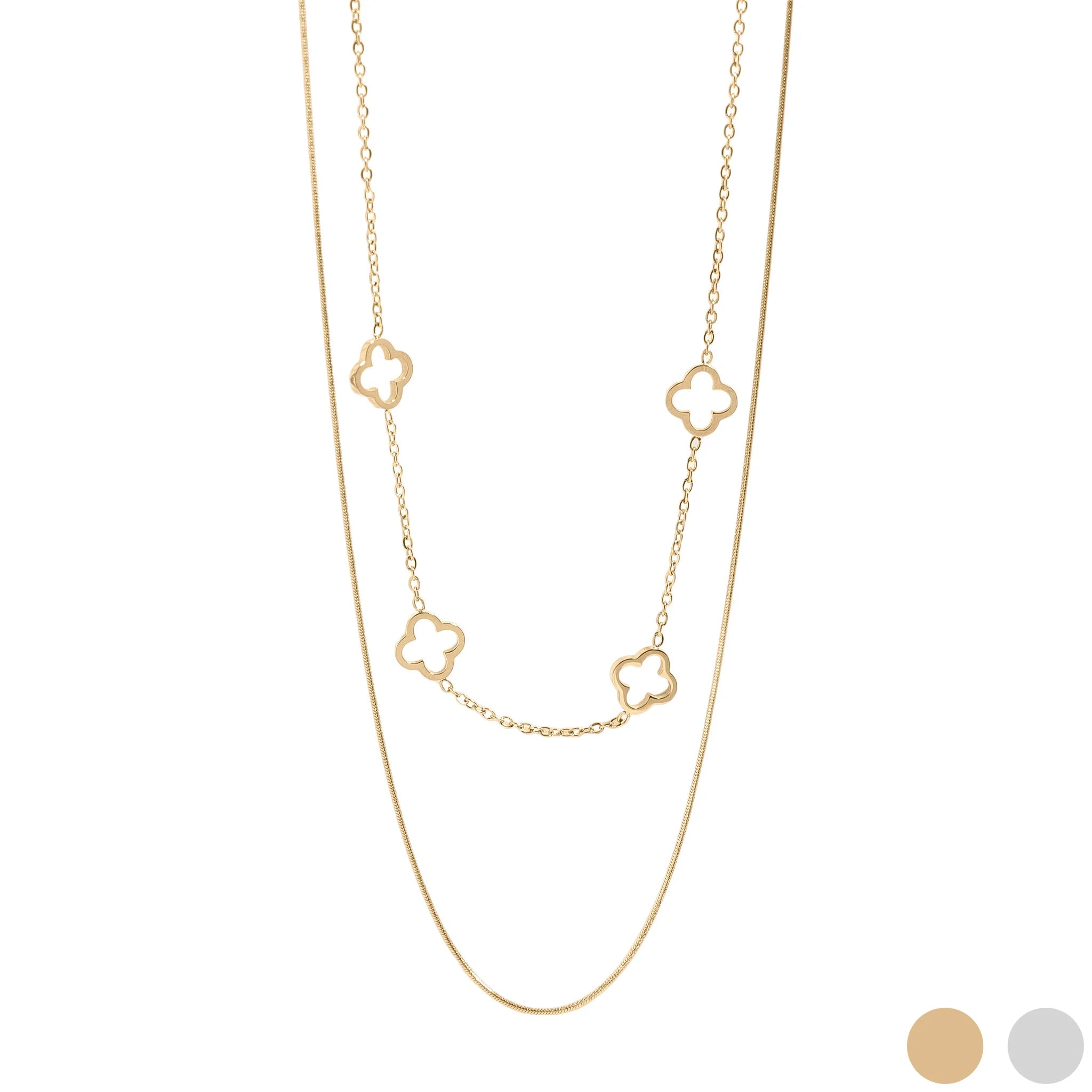 Layered Lucky Clover Necklace