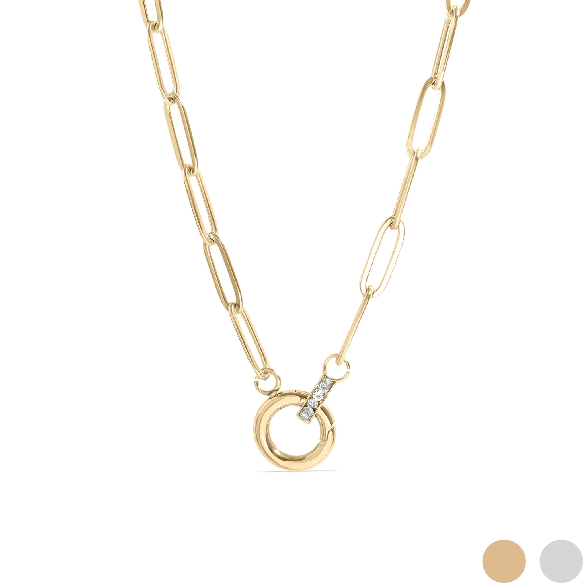 Paperclip Charm Holder Necklace