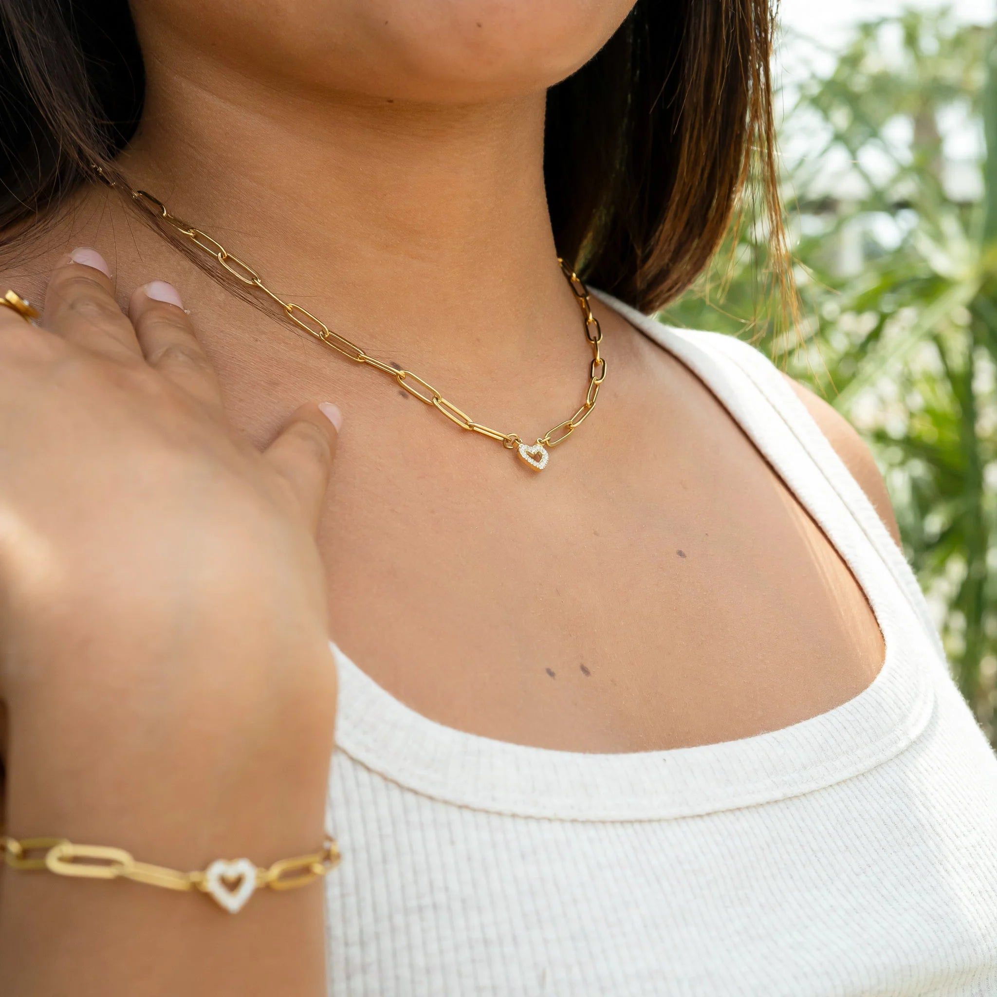 Dainty Heart Link Bracelet