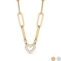 Dinty Heart Link Necklace