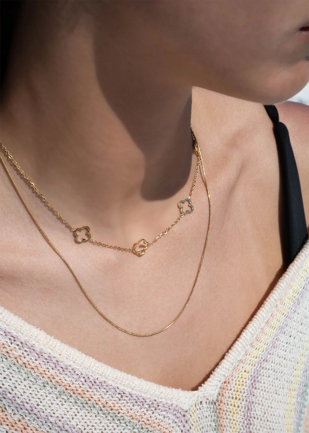 Layered Lucky Clover Necklace