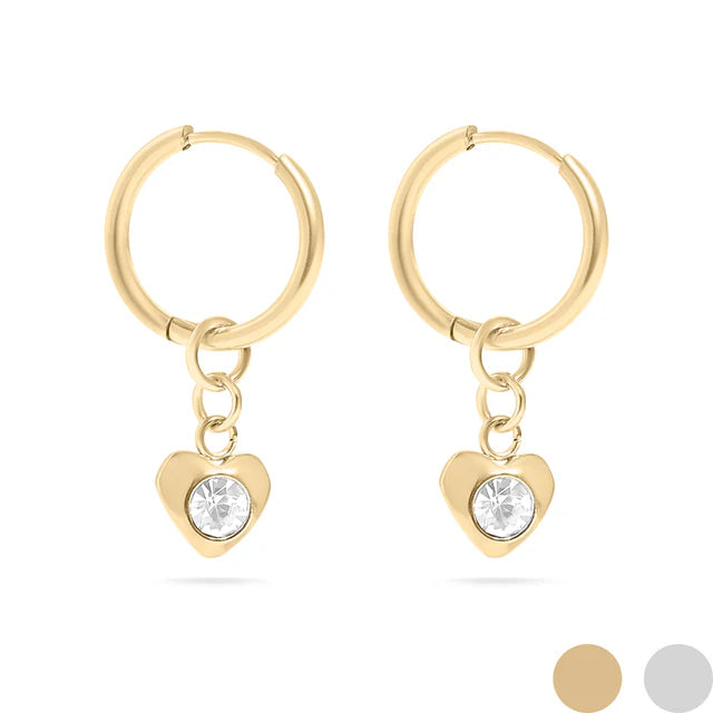 Heart Drop Crystal Earrings
