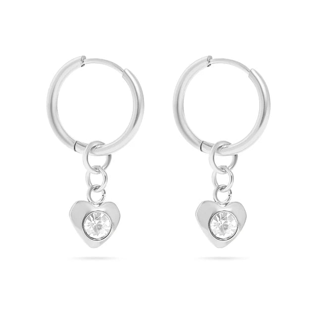 Heart Drop Crystal Earrings