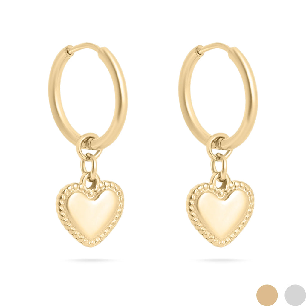 Soleil Heart Drop Hoops