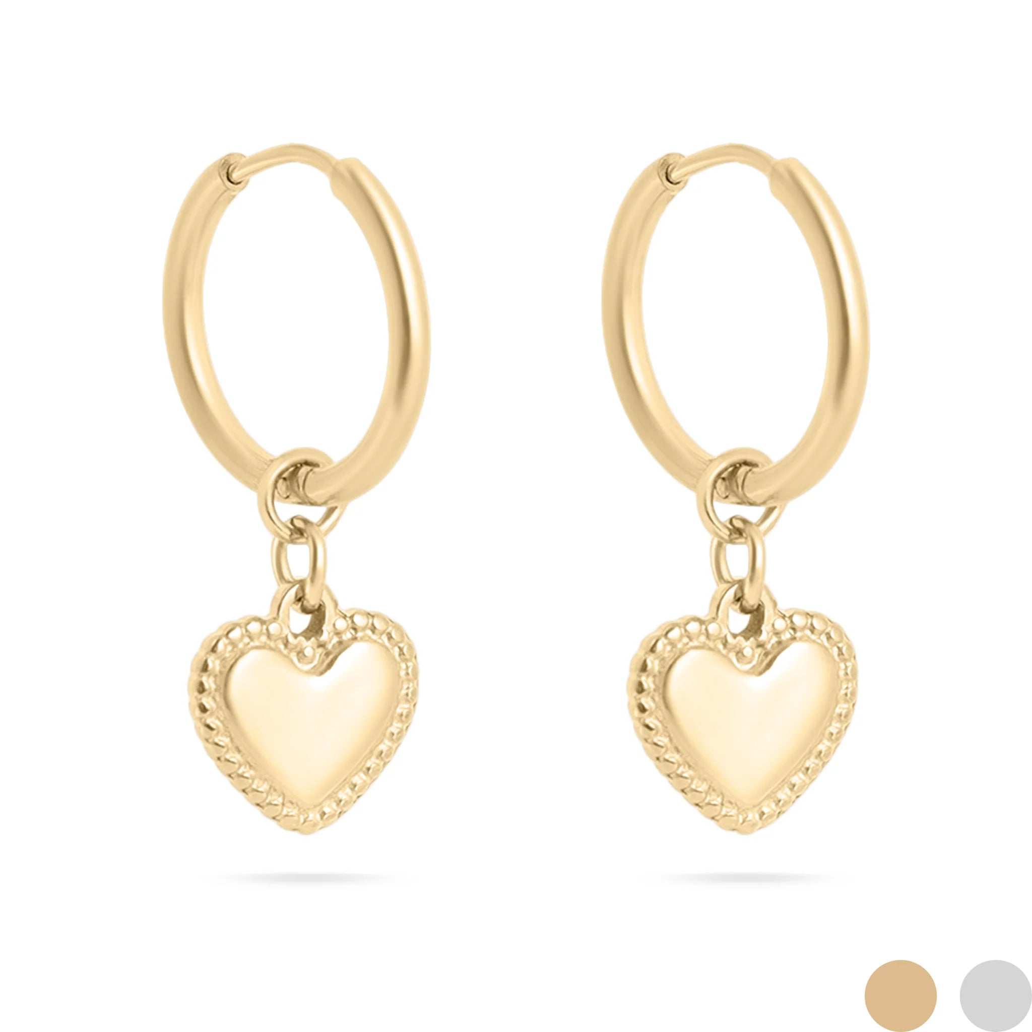 Soleil Heart Drop Hoops