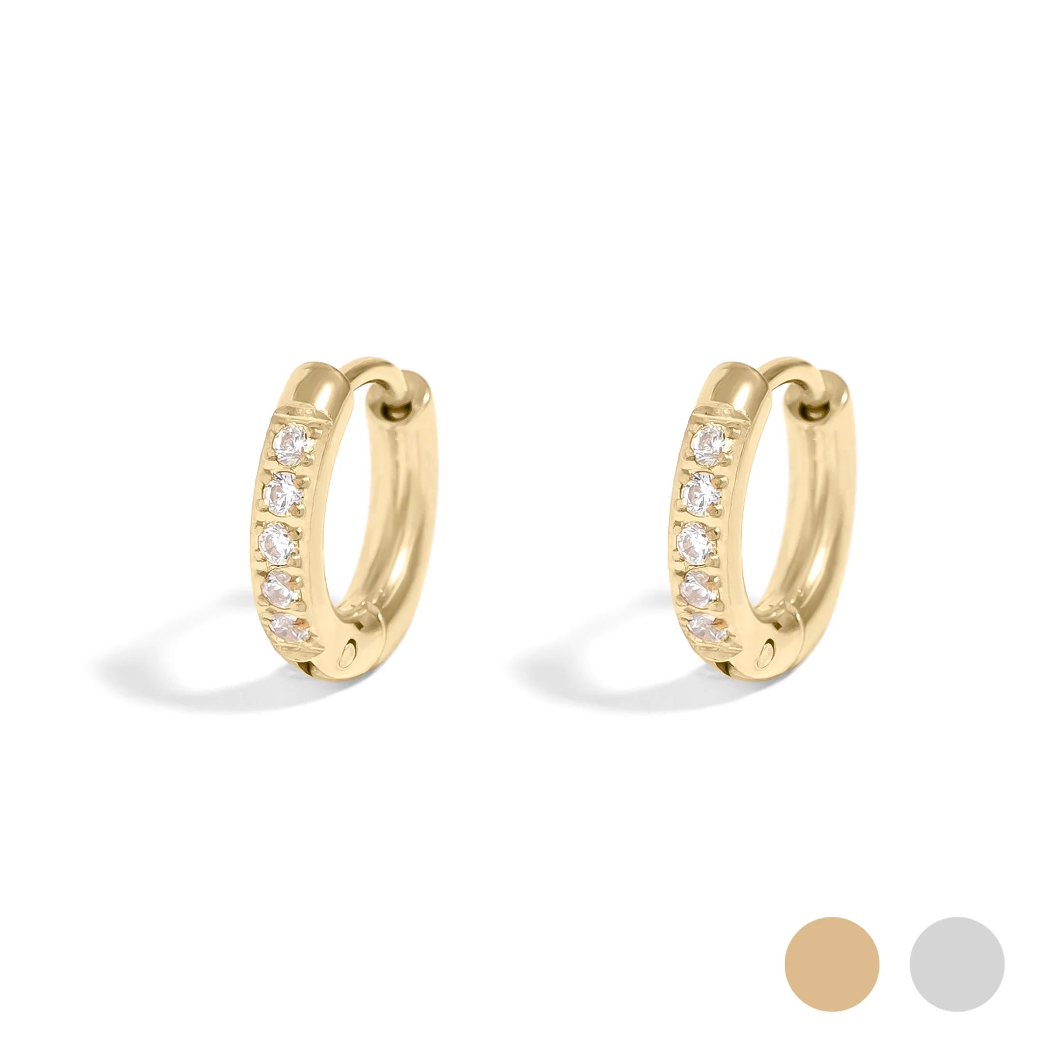 Mini Huggie Diamond Earrings