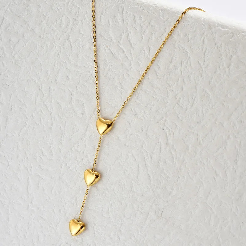 Dainty Trio Heart Necklace