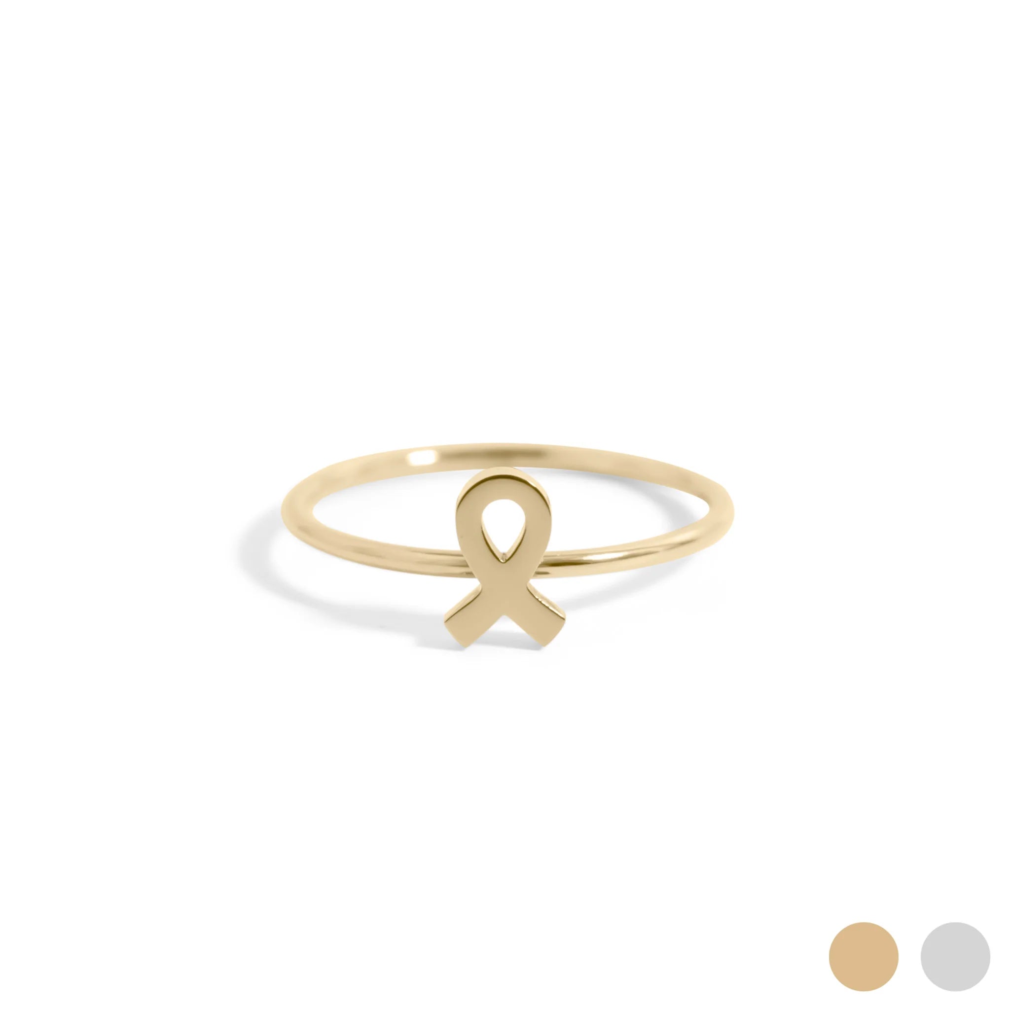 Cancer Ribbon Stackable Ring