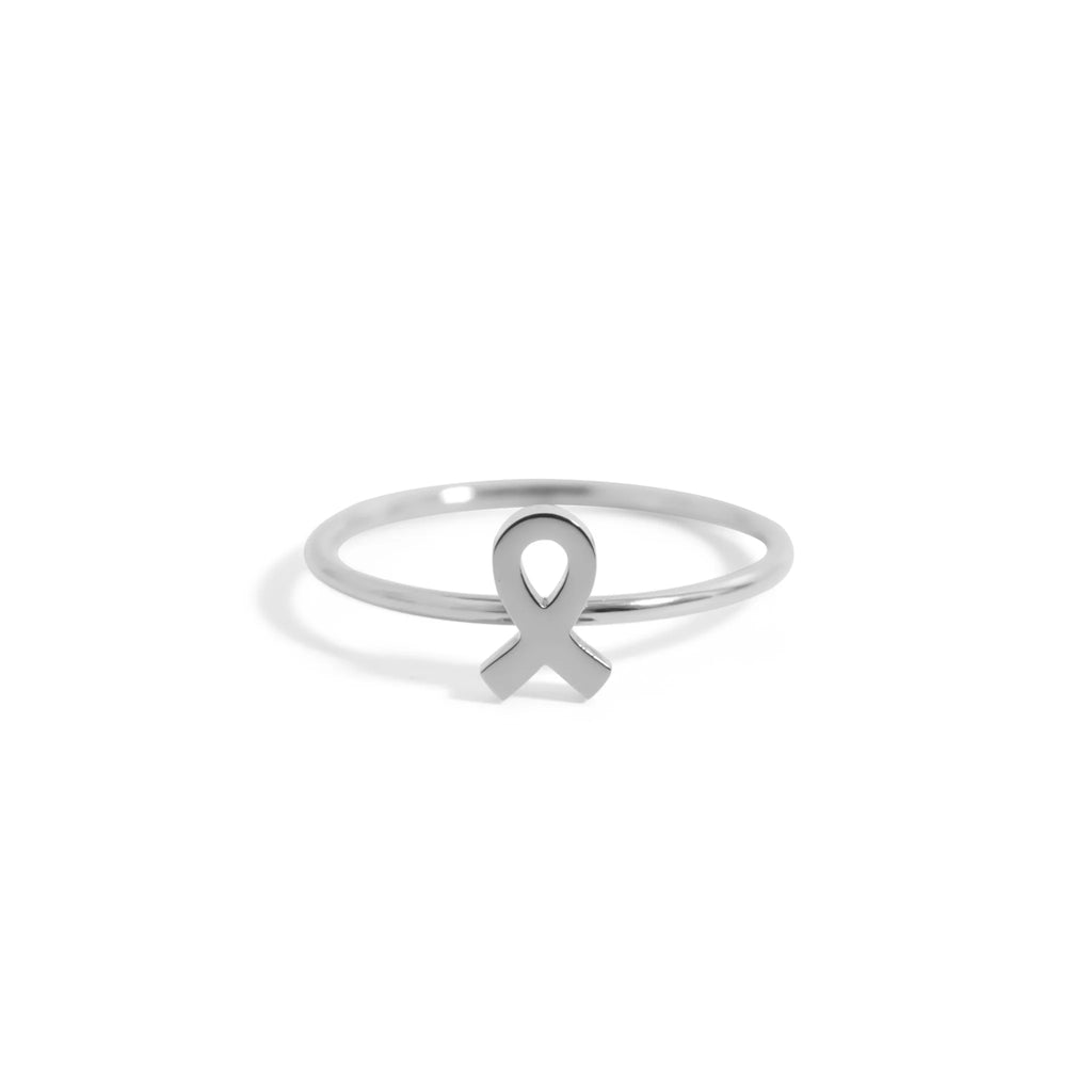 Cancer Ribbon Stackable Ring