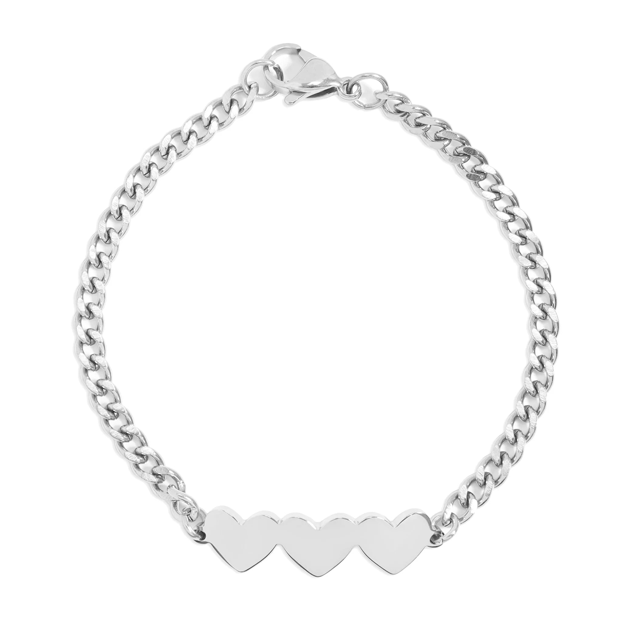 Trio Heart Link Bracelet
