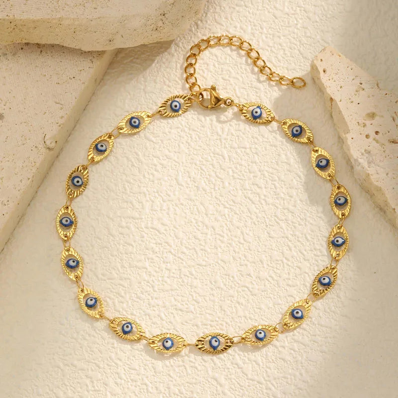 Evil Eye Link Anklet