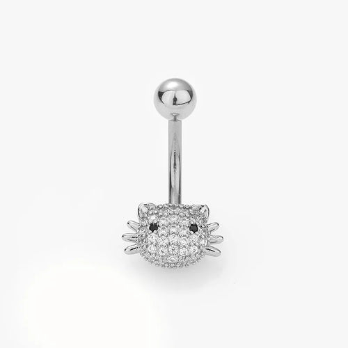 Crystal Cat Belly Ring