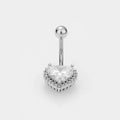Crystal Heart Belly Ring
