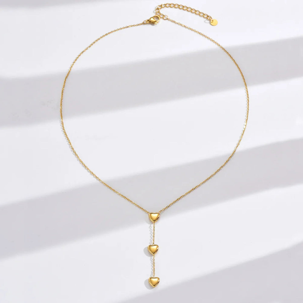 Dainty Trio Heart Necklace