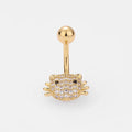 Crystal Cat Belly Ring