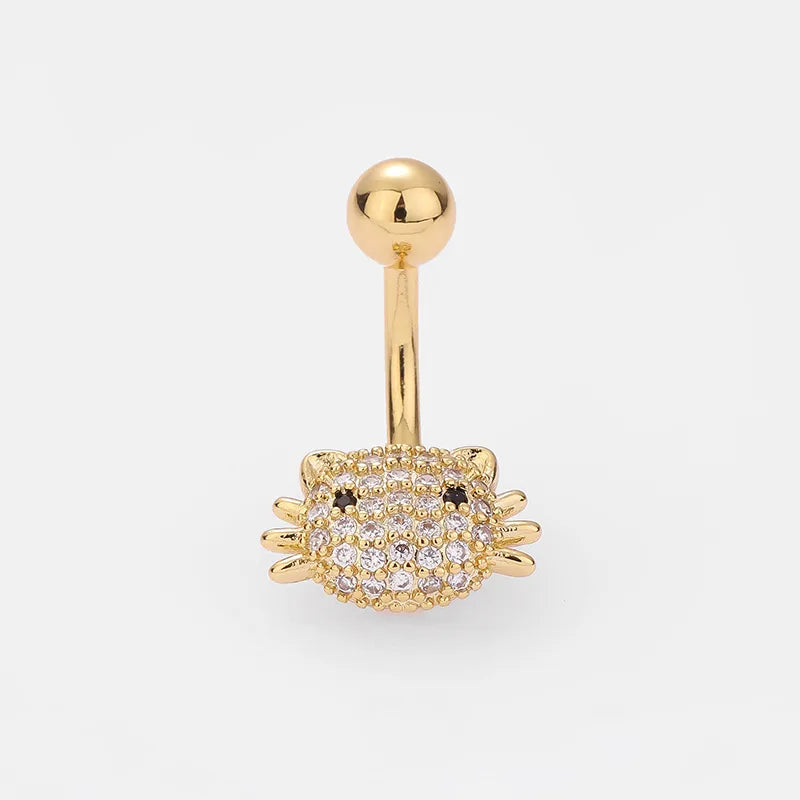 Crystal Cat Belly Ring